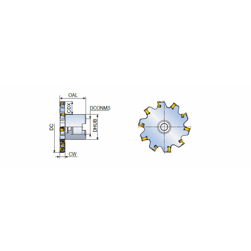 TSM-FF-ZN08/11 Fixed pocket flange type slotting cutters with ZNHU inserts - Big-tools Industrial Supply Tools for Metal Cutting