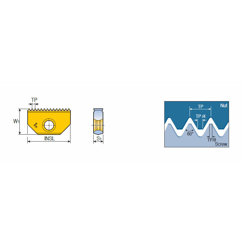 TTMT-ISO (Ext) Thread milling inserts for external ISO metric profile - Big-tools Industrial Supply Tools for Metal Cutting