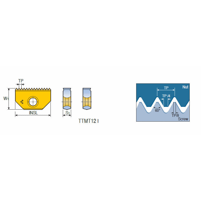 TTMT-ISO (Int) Thread milling inserts for internal ISO metric profile. - Big-tools Industrial Supply Tools for Metal Cutting