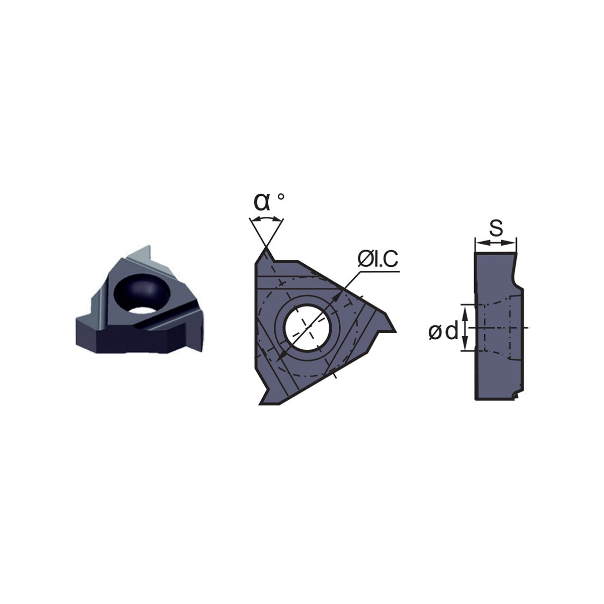 Threading Inserts (thin type) RT16.01W/16.01N-A60B AG60B AG60PB* G60B - Makotools Industrial Supply Tools for Metal Cutting