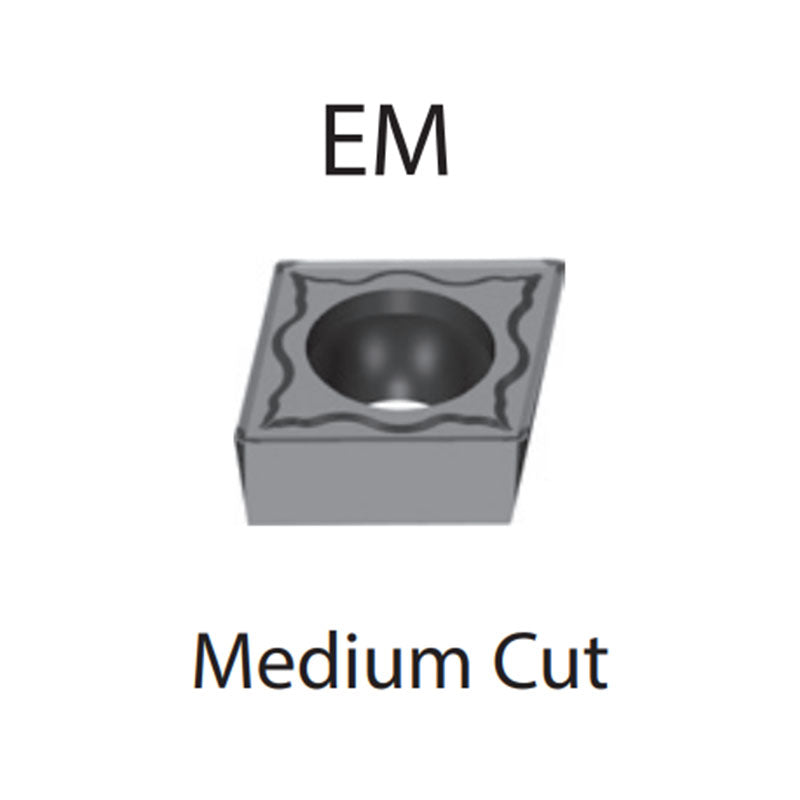 Turning Inserts CCMT 060204/08 09T304/08 120404/08/12 -EM - Makotools Industrial Supply Tools for Metal Cutting