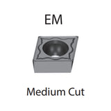 Turning Inserts CCMT 060204/08 09T304/08 120404/08/12 -EM - Makotools Industrial Supply Tools for Metal Cutting