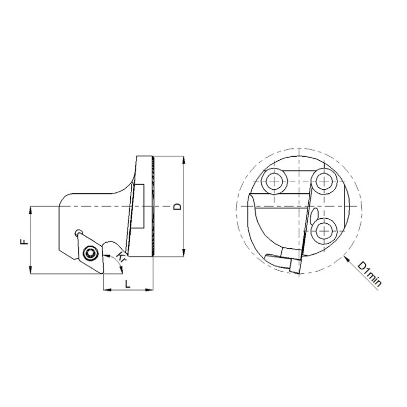 Turning head SR-DC-S Series SR-SDUCR/L-16-07-F