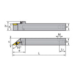 VC** Holder S-Clamping SVJCR/L-SC Kr: 93° 0808H11-S 1212H11-SC 1616K11-SC - Makotools Industrial Supply Tools for Metal Cutting