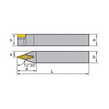 VC** Holder (External) S- Clamping SVVCN Kr: 72°30' 1212F/M11 1616H11/16 2020K11/16 2525M11/16 - Makotools Industrial Supply Tools for Metal Cutting