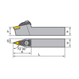 VN** Holder (External) D-Clamping DVVNN Kr: 72°30' DVVNN2020K16 2525M16 - Makotools Industrial Supply Tools for Metal Cutting