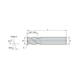 Versatile Solid Carbide End Mills •  WCE4 • Series W401 • Chamfered • 4 Flute • Cylindrical Shank • Inch