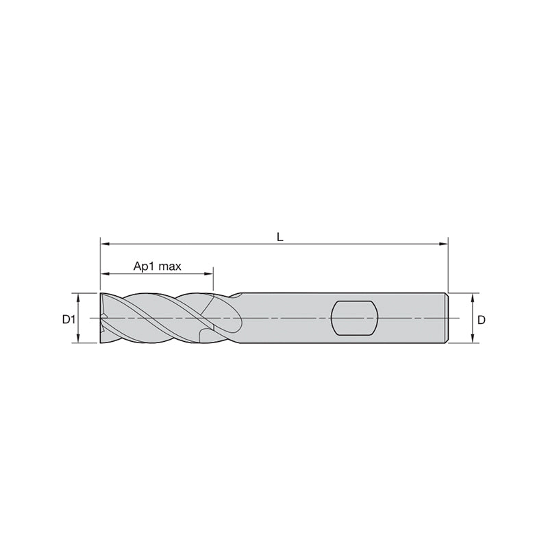 Versatile Solid Carbide End Mills •WCE4 • Series W401 • Sharp Edge • 4 Flute • Weldon® Shank • Metric