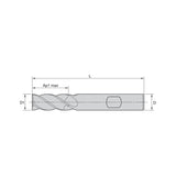 Versatile Solid Carbide End Mills •WCE4 • Series W401 • Sharp Edge • 4 Flute • Weldon® Shank • Metric