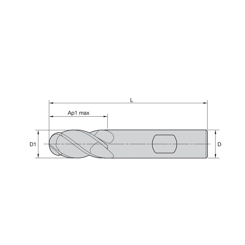 Versatile Solid Carbide End Mills •WCE4 • Series W41B • Ball Nose • 4 Flute • Weldon® Shank • Inch