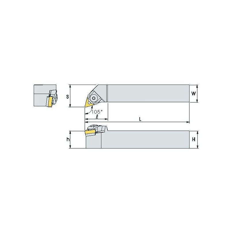 WTQN R/L Turning tool holder A W - Makotools Industrial Supply Tools for Metal Cutting