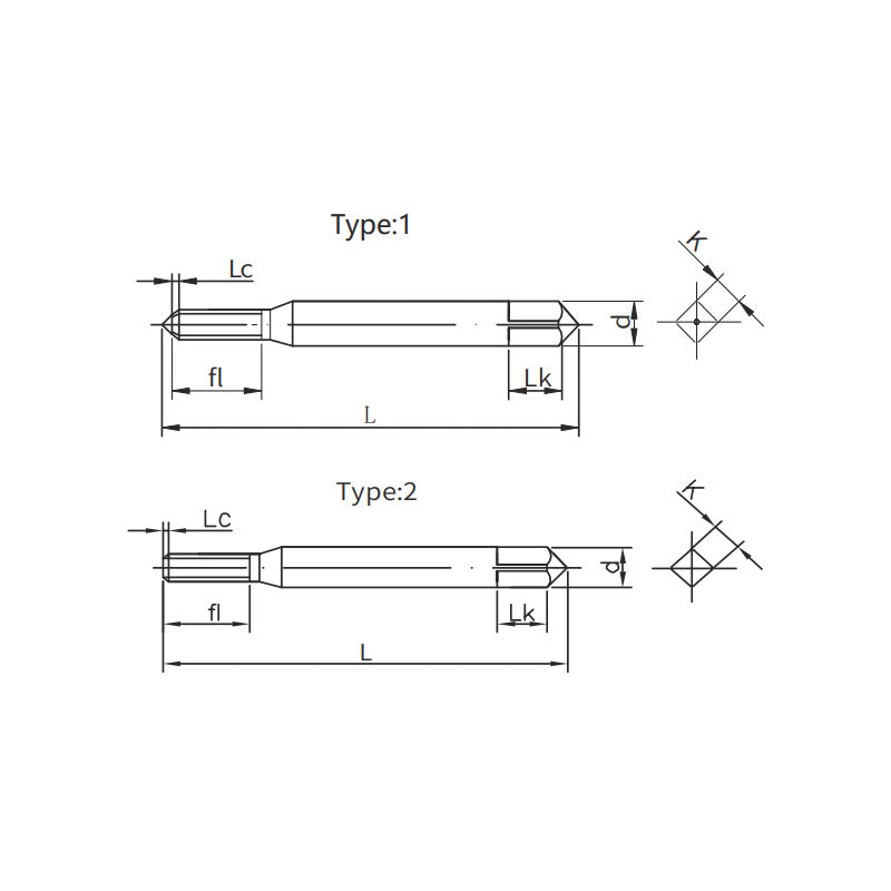 X20-NRT (M1~6×0.25~1) NN010025P forming taps For aluminum,cooper and non-ferrous metals - Makotools Industrial Supply Tools for Metal Cutting