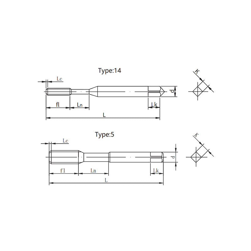 X20S-NRT forming taps with short chamfer taps  For carbon stell  & alloy steel - Makotools Industrial Supply Tools for Metal Cutting