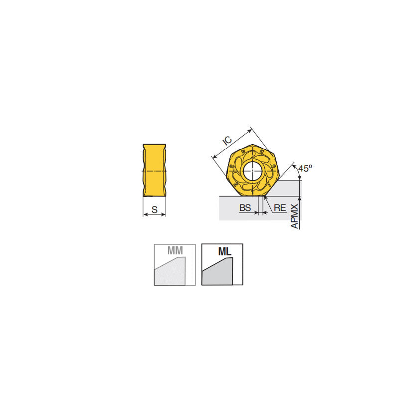 XNHU 06 ANN-ML Ground double-sided inserts of economical 14 cutting edges with sharp & positive geometry for difficult-to-cut material in max. depth of cut 3.5 mm - Big-tools Industrial Supply Tools for Metal Cutting