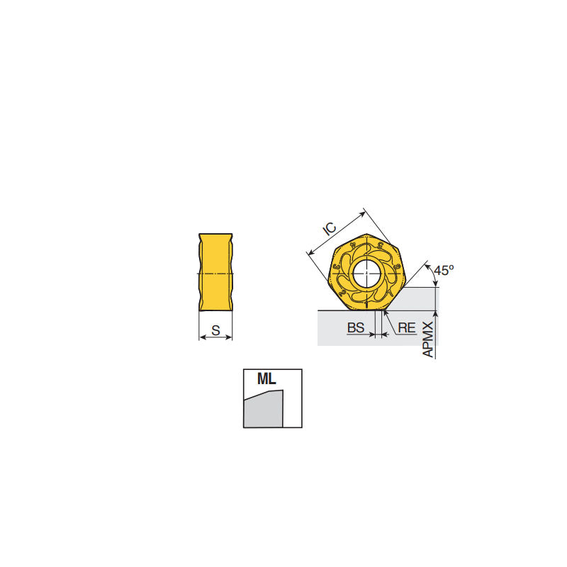 XNMU 09 ANTN-ML Double-sided inserts of economical 14 cutting edges with sharp & positive geometry for difficult-to-cut material in max. depth of cut 4.5 mm - Big-tools Industrial Supply Tools for Metal Cutting