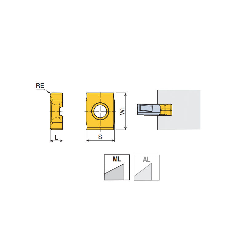 ZNHT-AL Precision ground tangential inserts of slotting cutters with 4 cutting edges for aluminum machining - Big-tools Industrial Supply Tools for Metal Cutting
