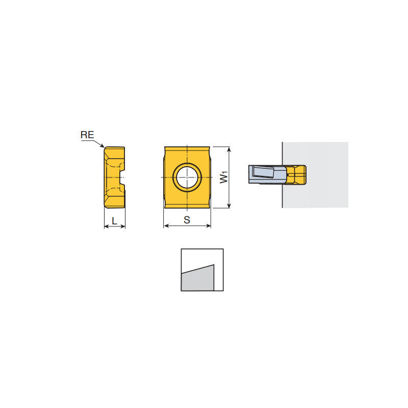 ZNHT Precision ground tangential inserts of slotting cutters with 4 cutting edges for general applications - Big-tools Industrial Supply Tools for Metal Cutting