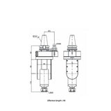 ZU-ER25 Center output type Universal milling head 0° - 90° Angle Head