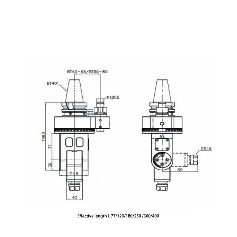 ZU/ER16 Universal Angle Head 0° - 90° Angle Head